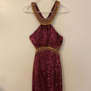 Long Marron Prom Dress Size S